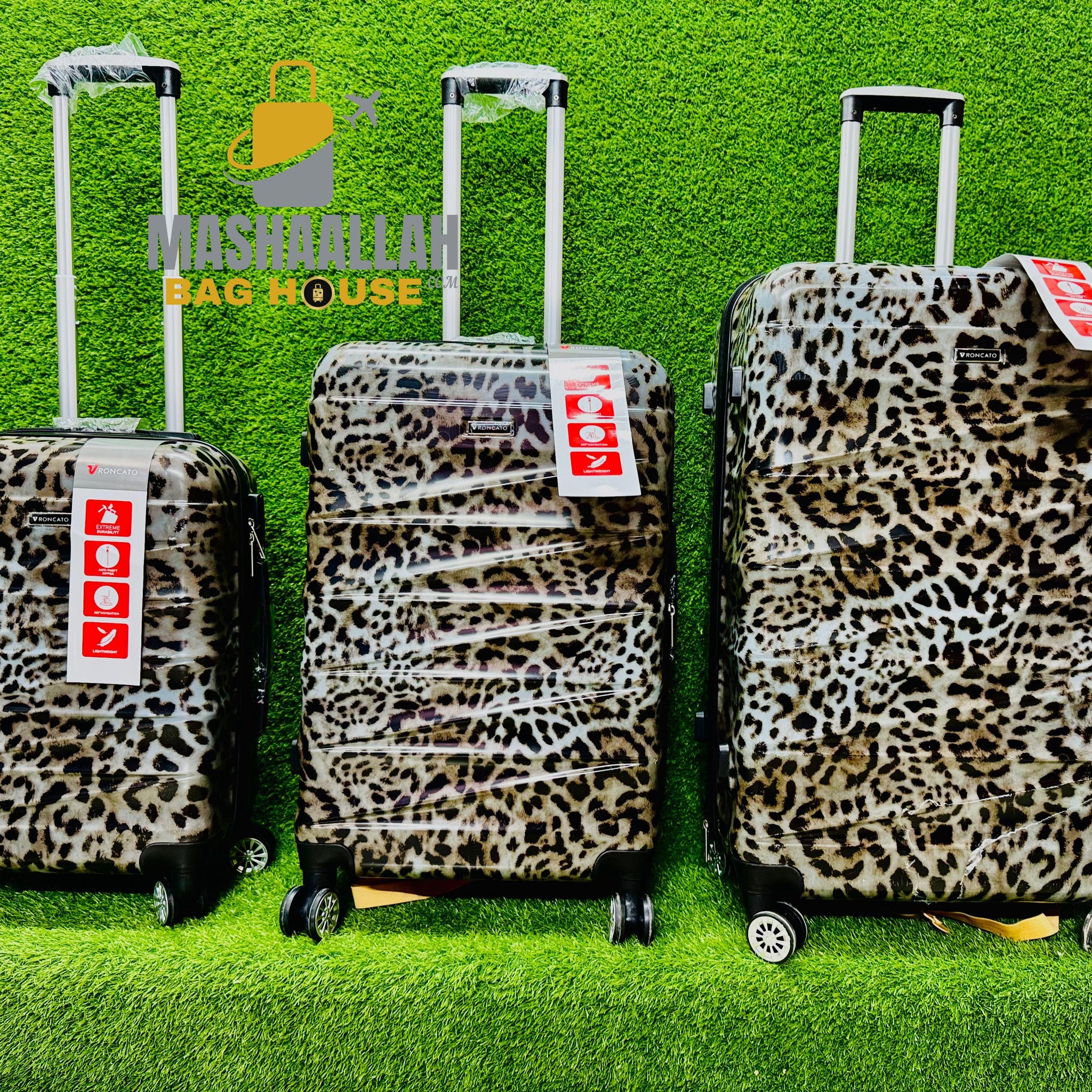 Roncaton Tiger print 3 pic Luggage Set