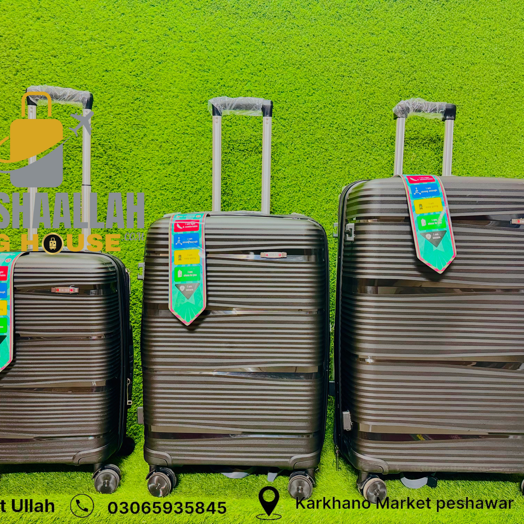 Swiss Hardside 3 Pices Luggage Set 100% PP