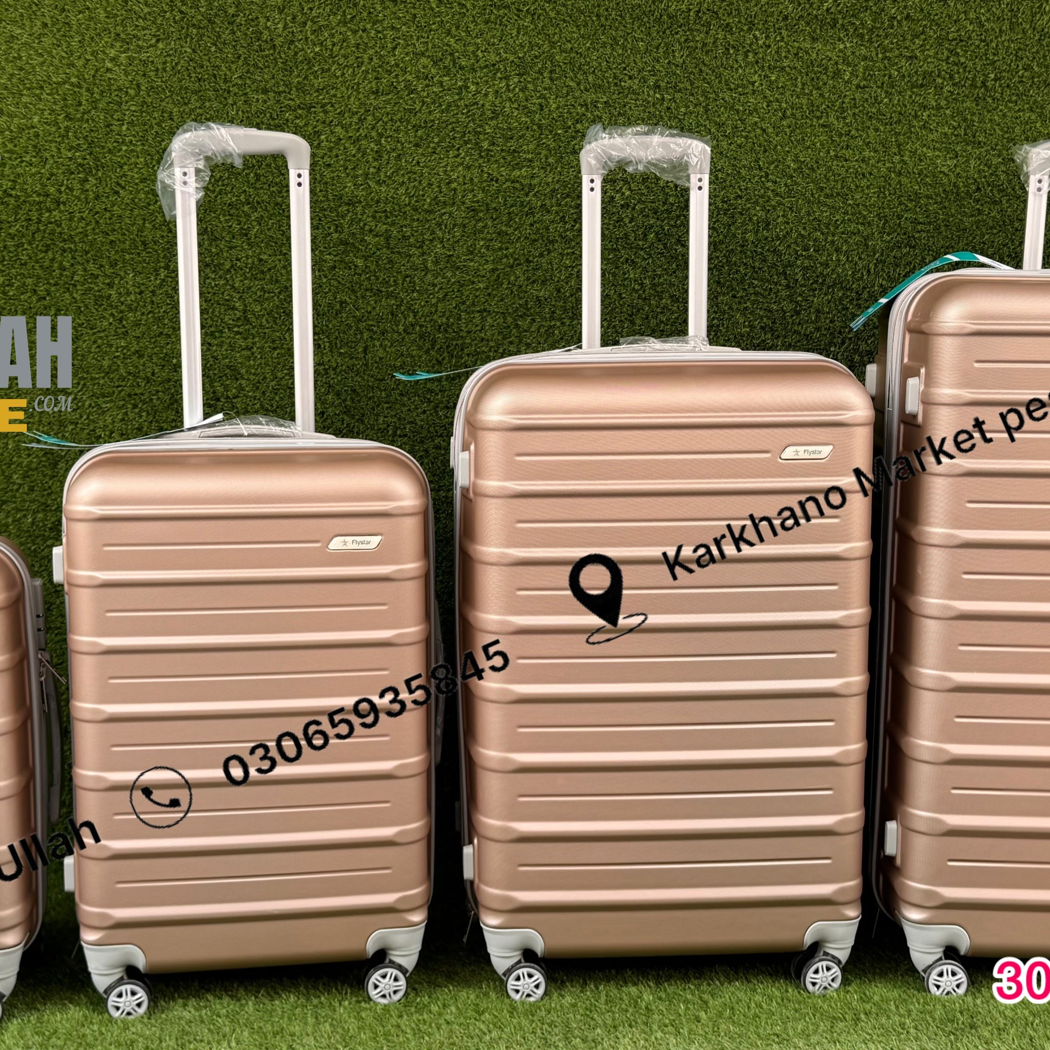 FlyStar Trolleycase 4pics luggage set anti theft zippers Model 30