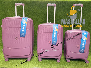 Delsey Trolley Case 3pics Luggage Set 100%Pp Material Anti Theft Zippers