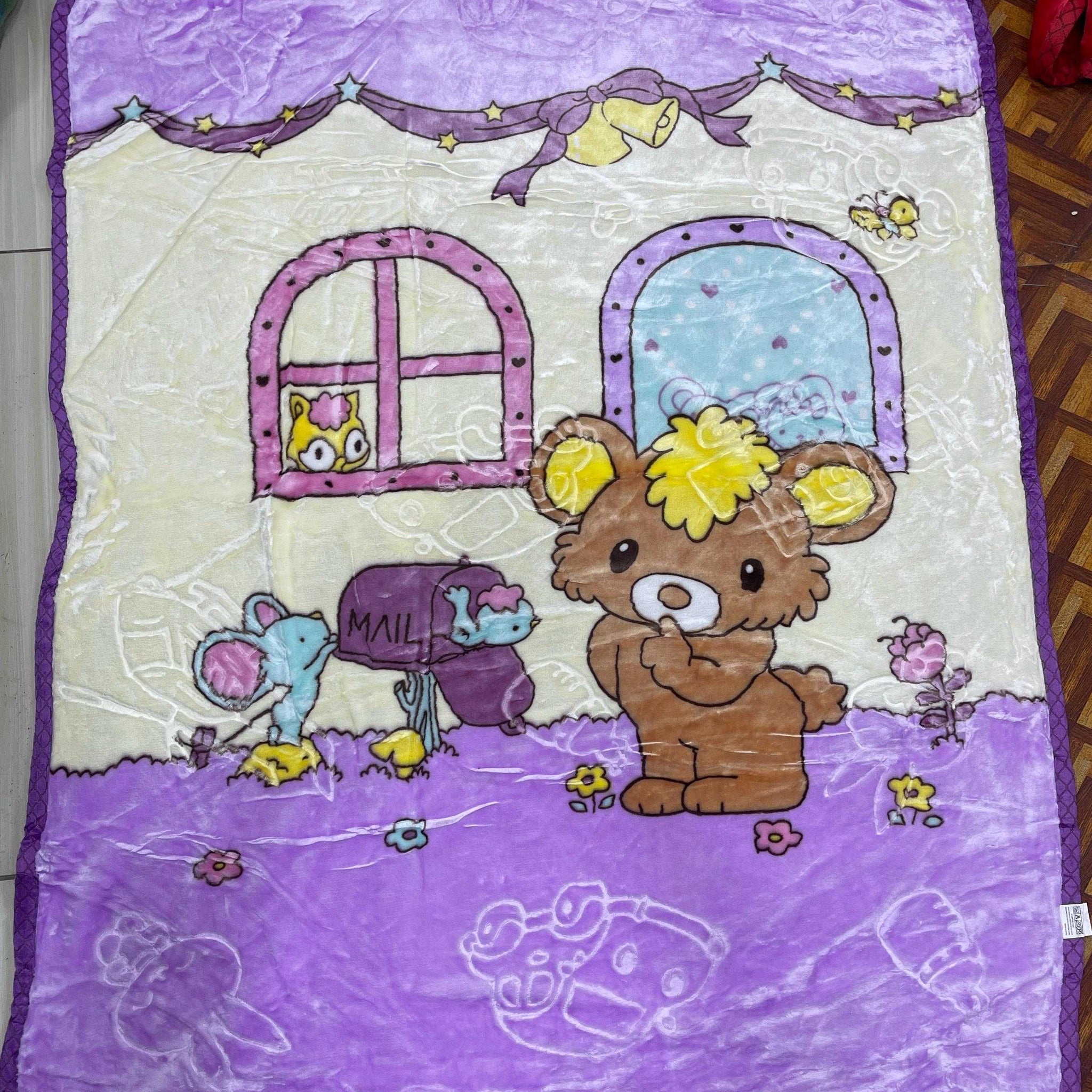 BRANDONN Baby Blanket New Born Pack of Double Layered Supersoft Mink AC Blanket for Baby Boys and Baby Girl