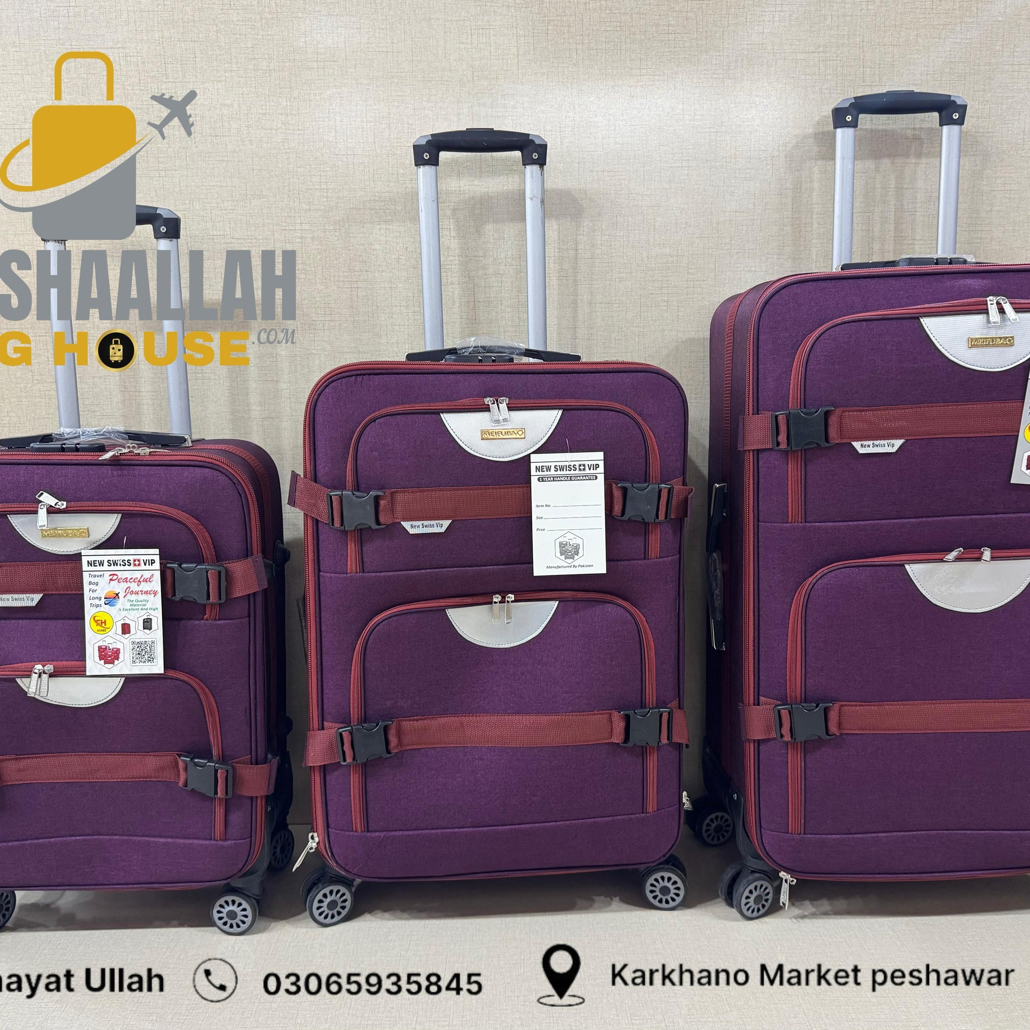 New Swiss vip 3 pics set trolley case luggage