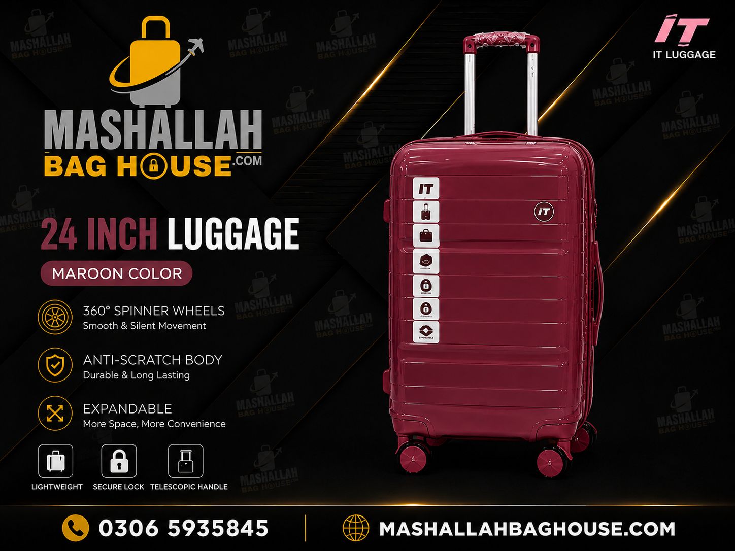 IT Premium 3 PCS Unbreakable Luggage Set ✈️