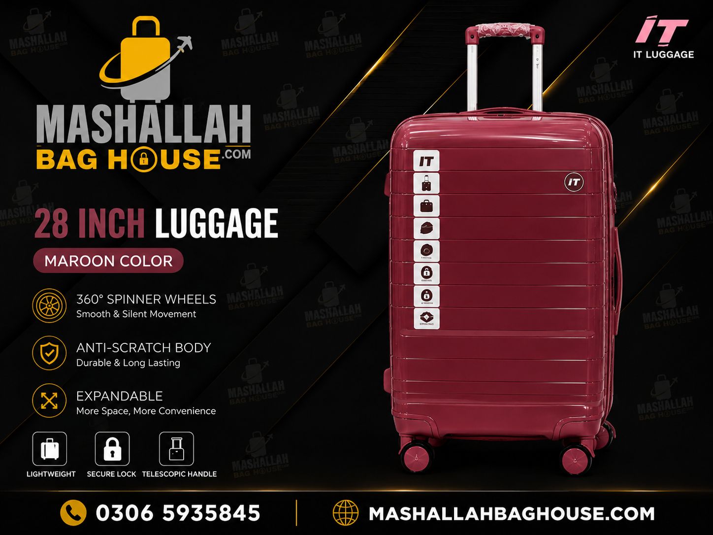 IT Premium 3 PCS Unbreakable Luggage Set ✈️