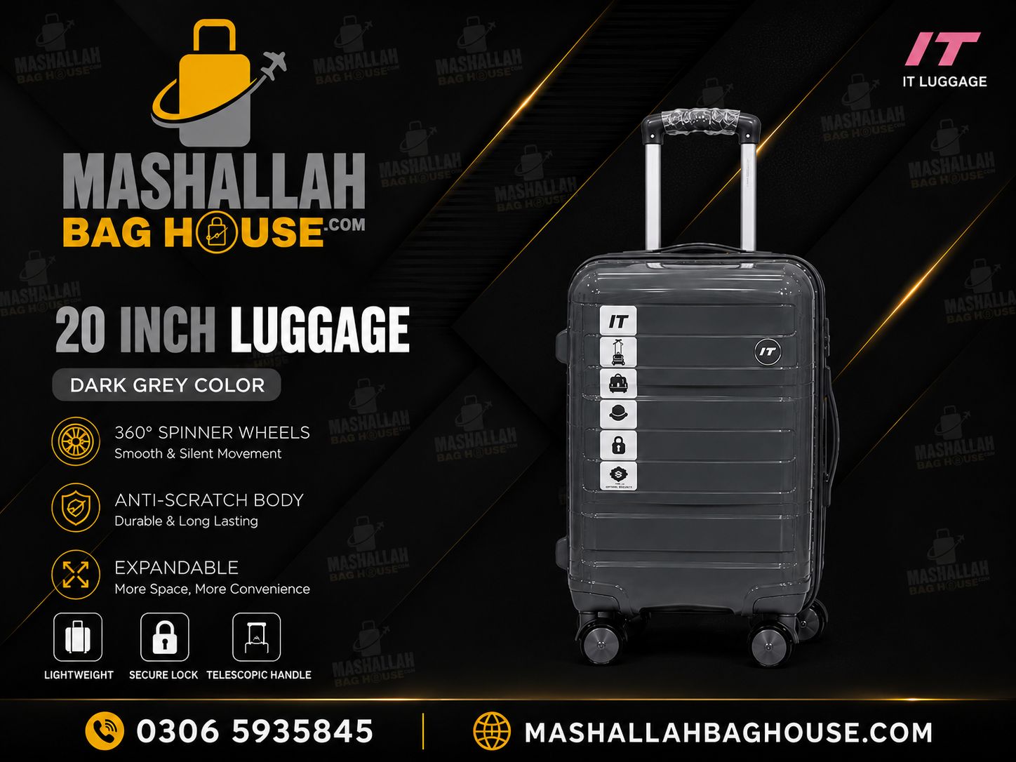 IT Premium 3 PCS Unbreakable Luggage Set ✈️