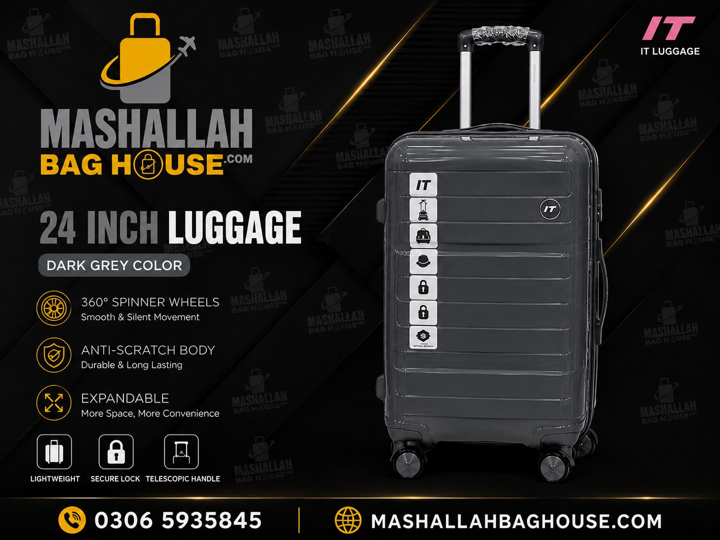 IT Premium 3 PCS Unbreakable Luggage Set ✈️