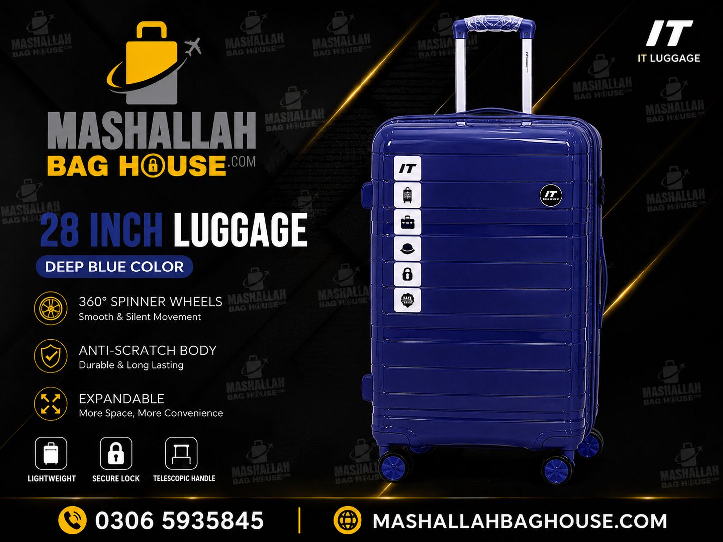 IT Premium 3 PCS Unbreakable Luggage Set ✈️