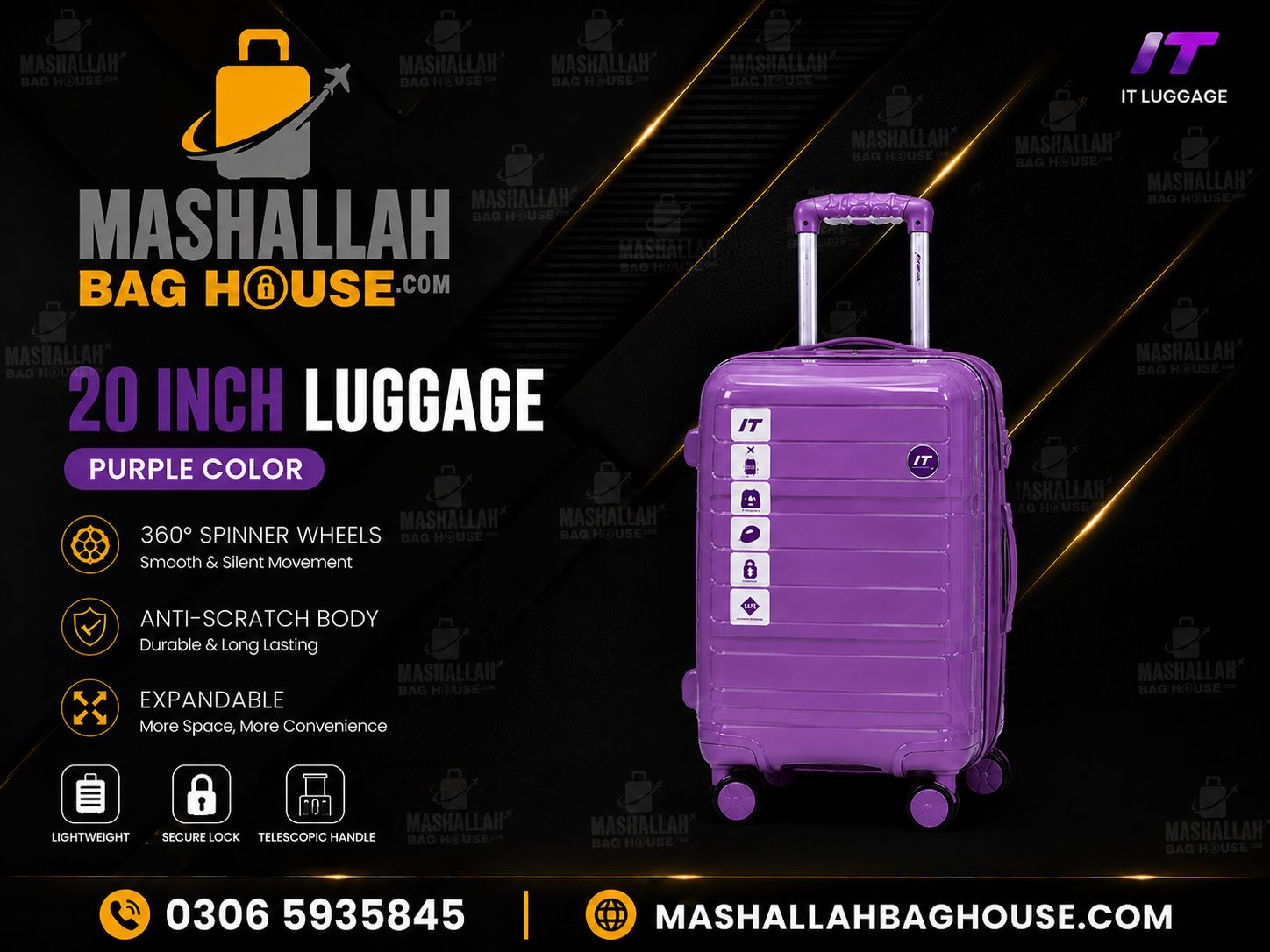IT Premium 3 PCS Unbreakable Luggage Set ✈️