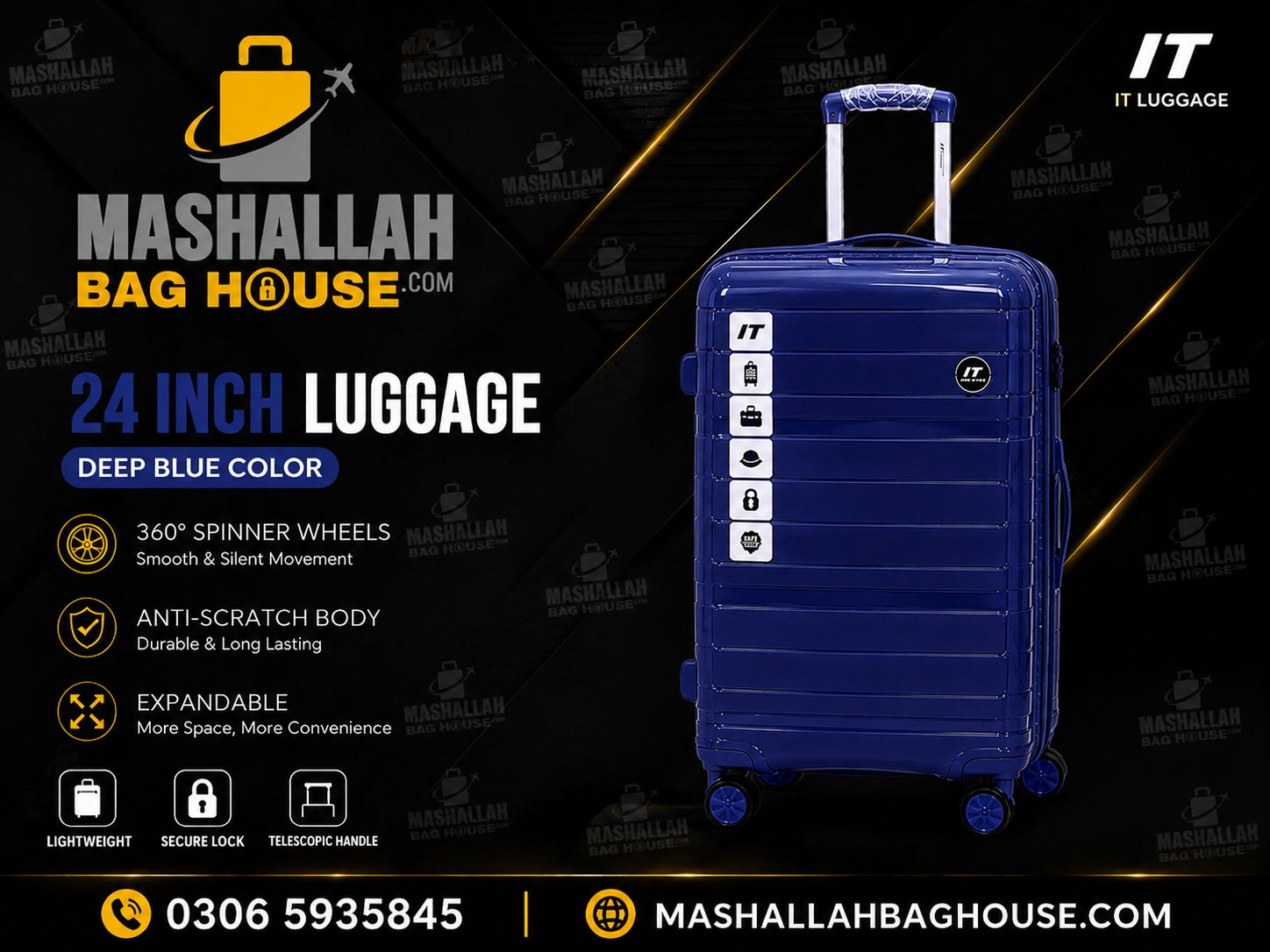 IT Premium 3 PCS Unbreakable Luggage Set ✈️