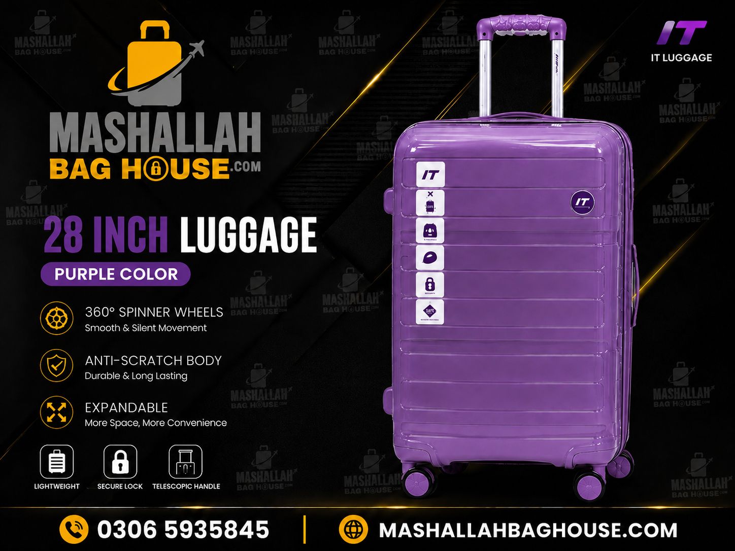IT Premium 3 PCS Unbreakable Luggage Set ✈️