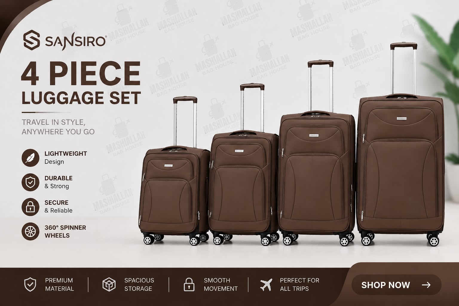 Travel Tough. Pack More. – Sansiro 4PCS Luggage Set