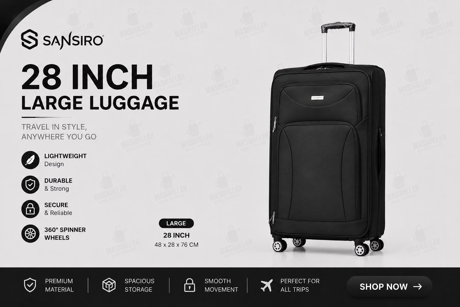 Travel Tough. Pack More. – Sansiro 4PCS Luggage Set