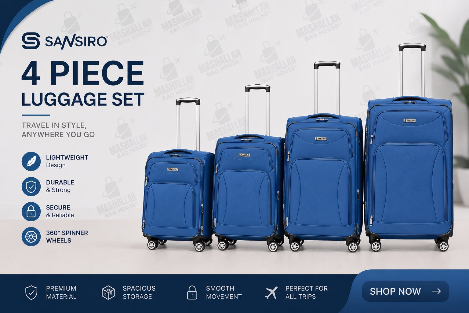 Travel Tough. Pack More. – Sansiro 4PCS Luggage Set