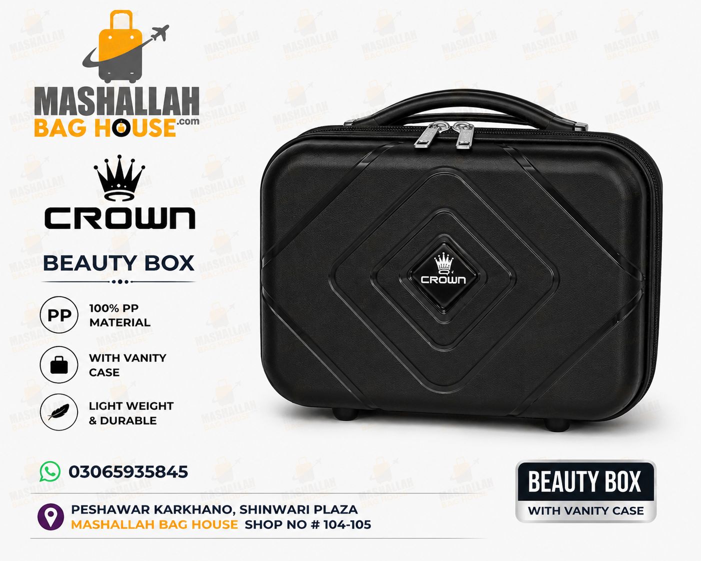 Crown Premium PP Beauty Case – Lightweight