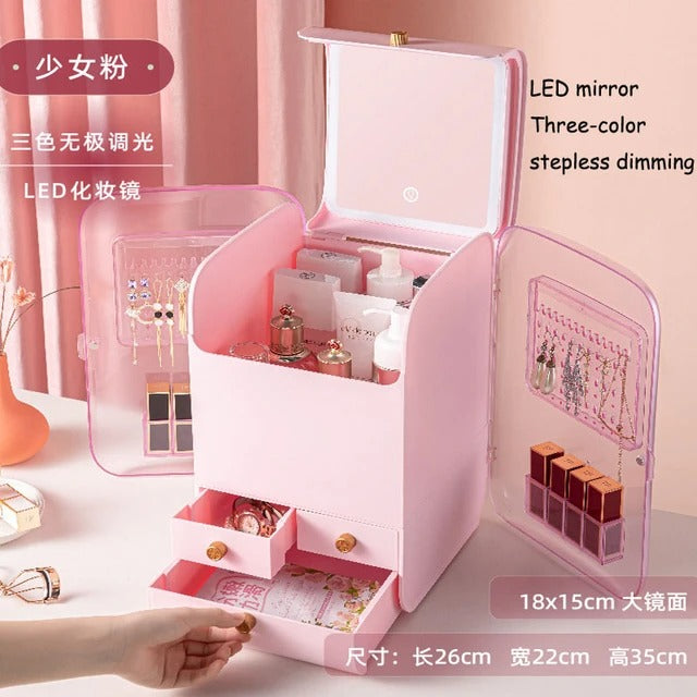 LumiGlow™ LED Makeup Vanity Organizer