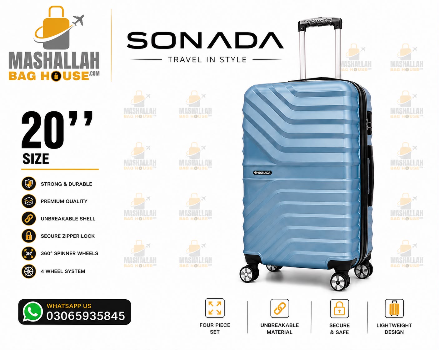 SONADA™ Signature Collection 4-Piece Premium Luggage