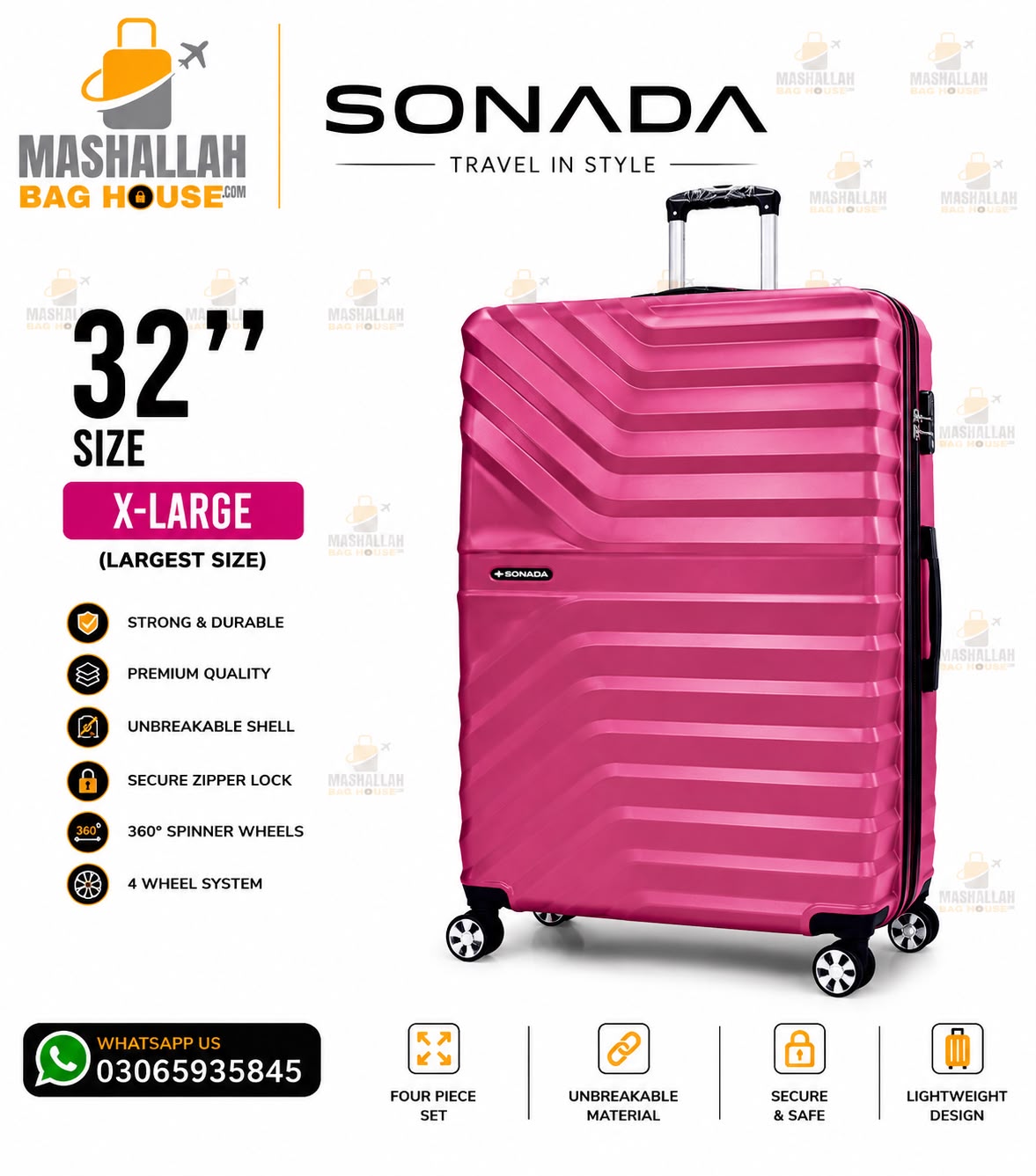SONADA™ Signature Collection 4-Piece Premium Luggage