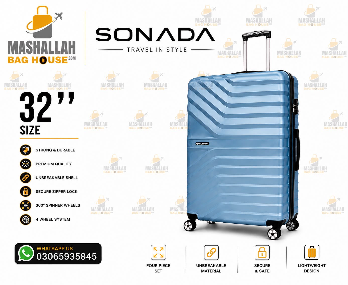 SONADA™ Signature Collection 4-Piece Premium Luggage