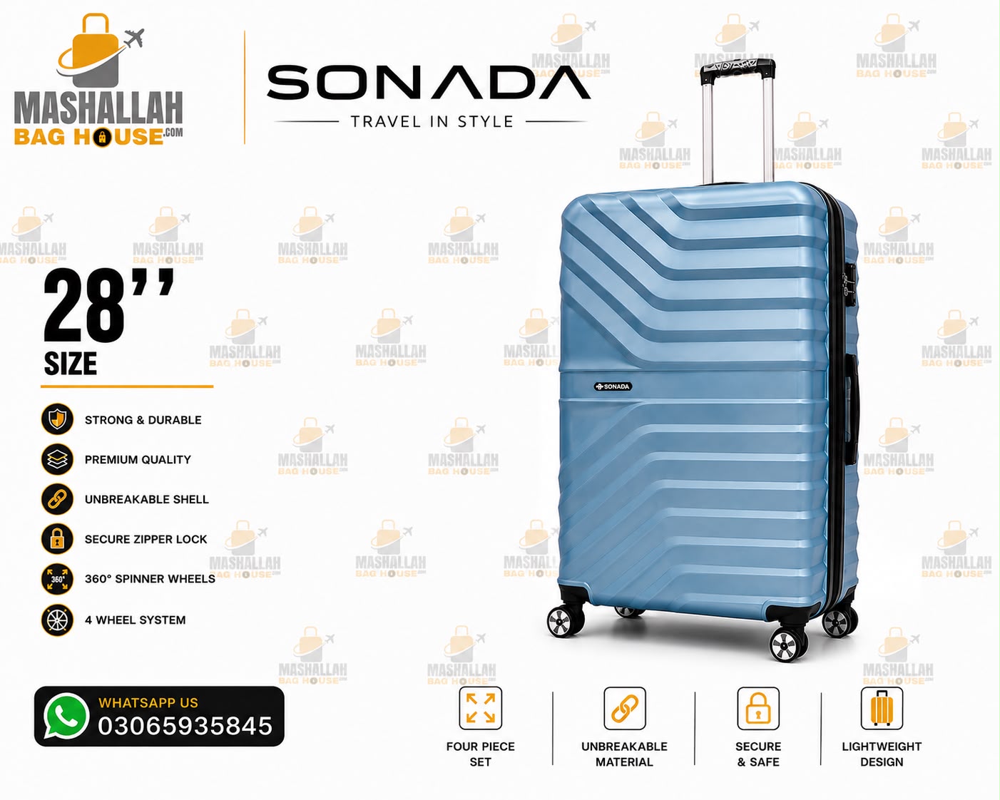 SONADA™ Signature Collection 4-Piece Premium Luggage