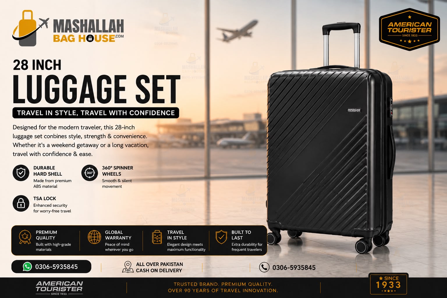 American Tourister 3-Piece ABS Hard Shell