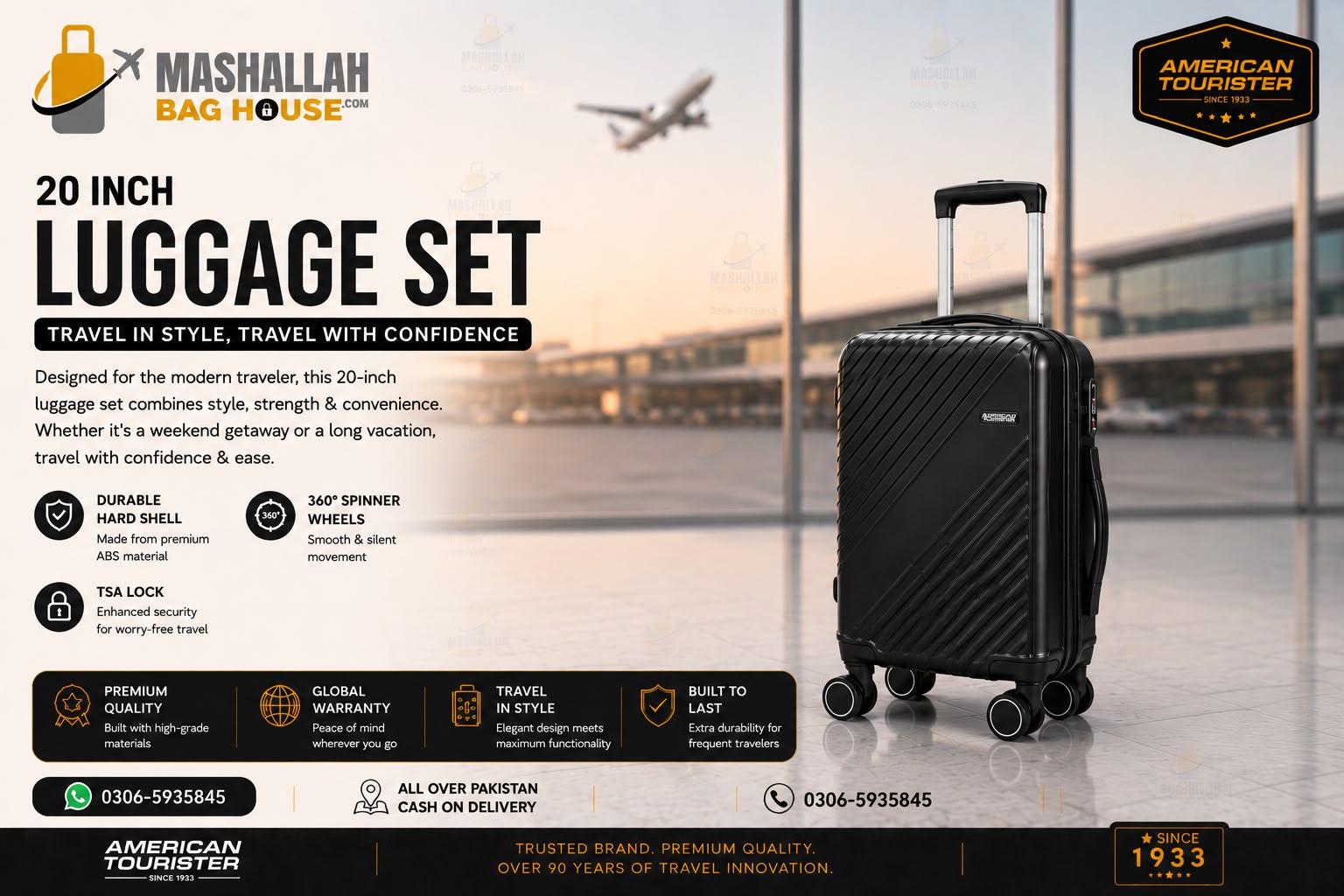 American Tourister 3-Piece ABS Hard Shell