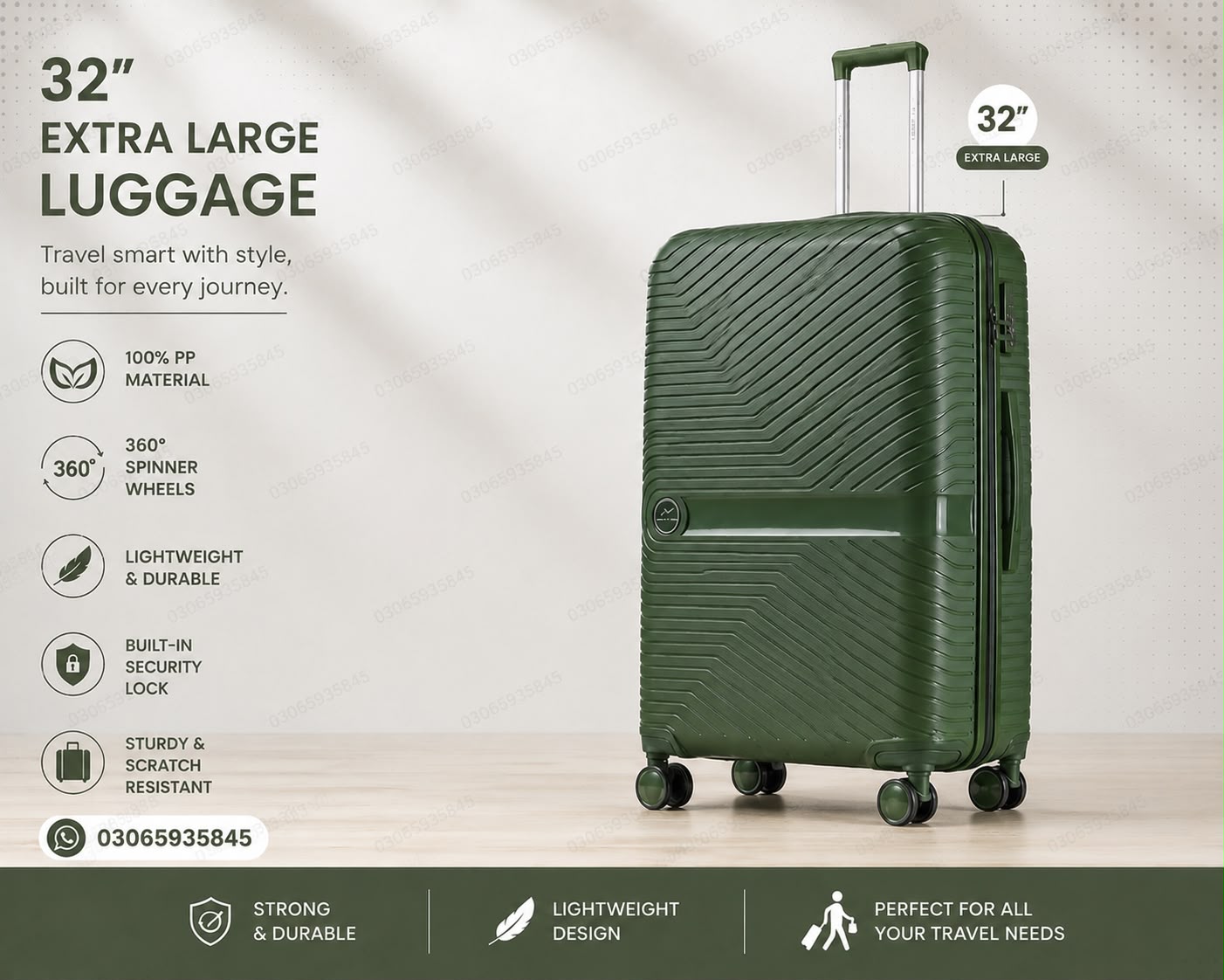 Leaves King 4 Piece PP Hard Shell Luggage Set