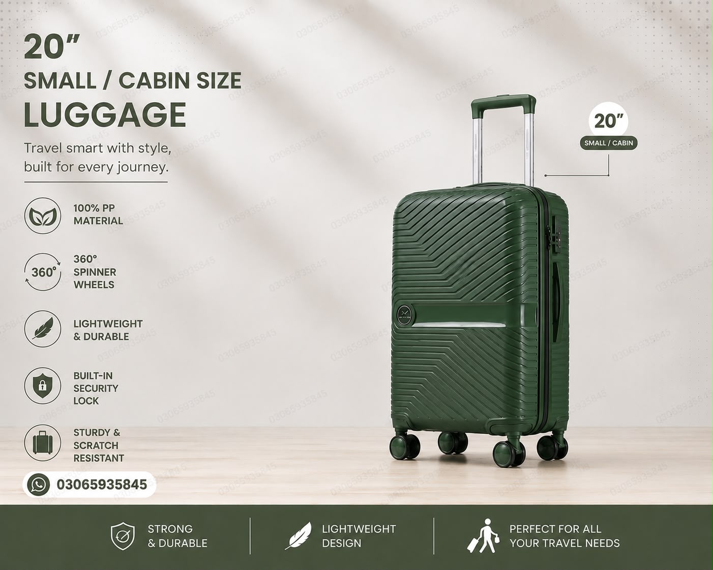 Leaves King 4 Piece PP Hard Shell Luggage Set