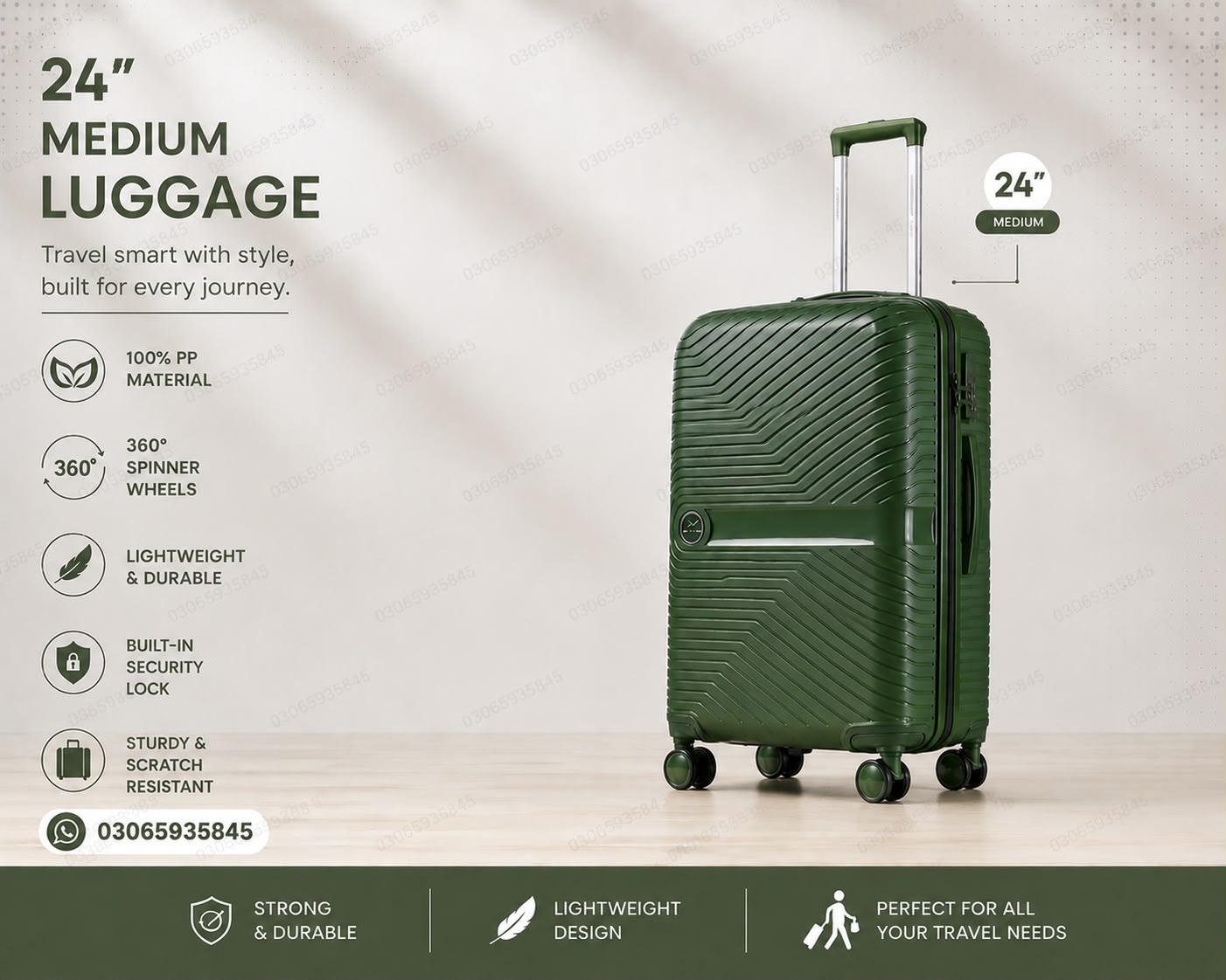 Leaves King 4 Piece PP Hard Shell Luggage Set