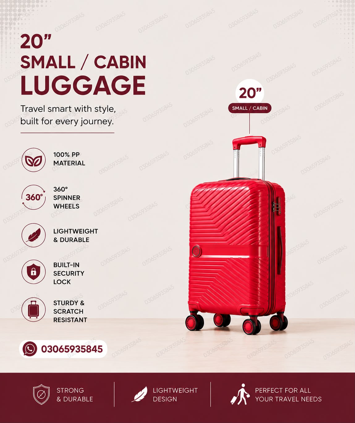 Leaves King 4 Piece PP Hard Shell Luggage Set