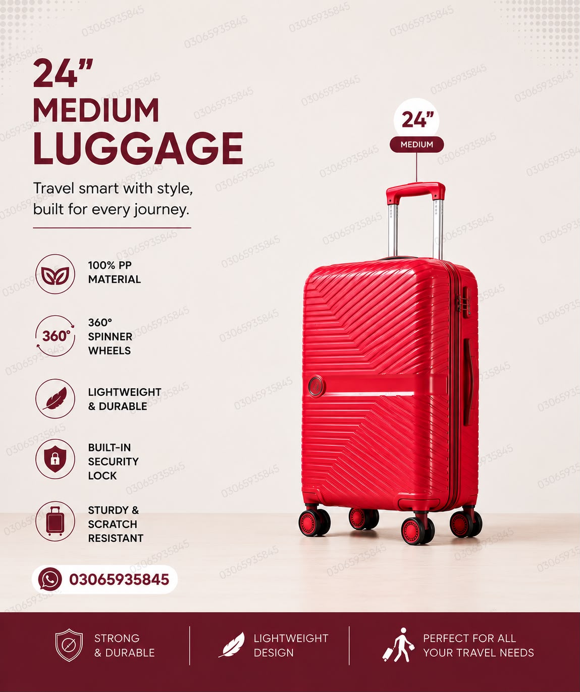 Leaves King 4 Piece PP Hard Shell Luggage Set
