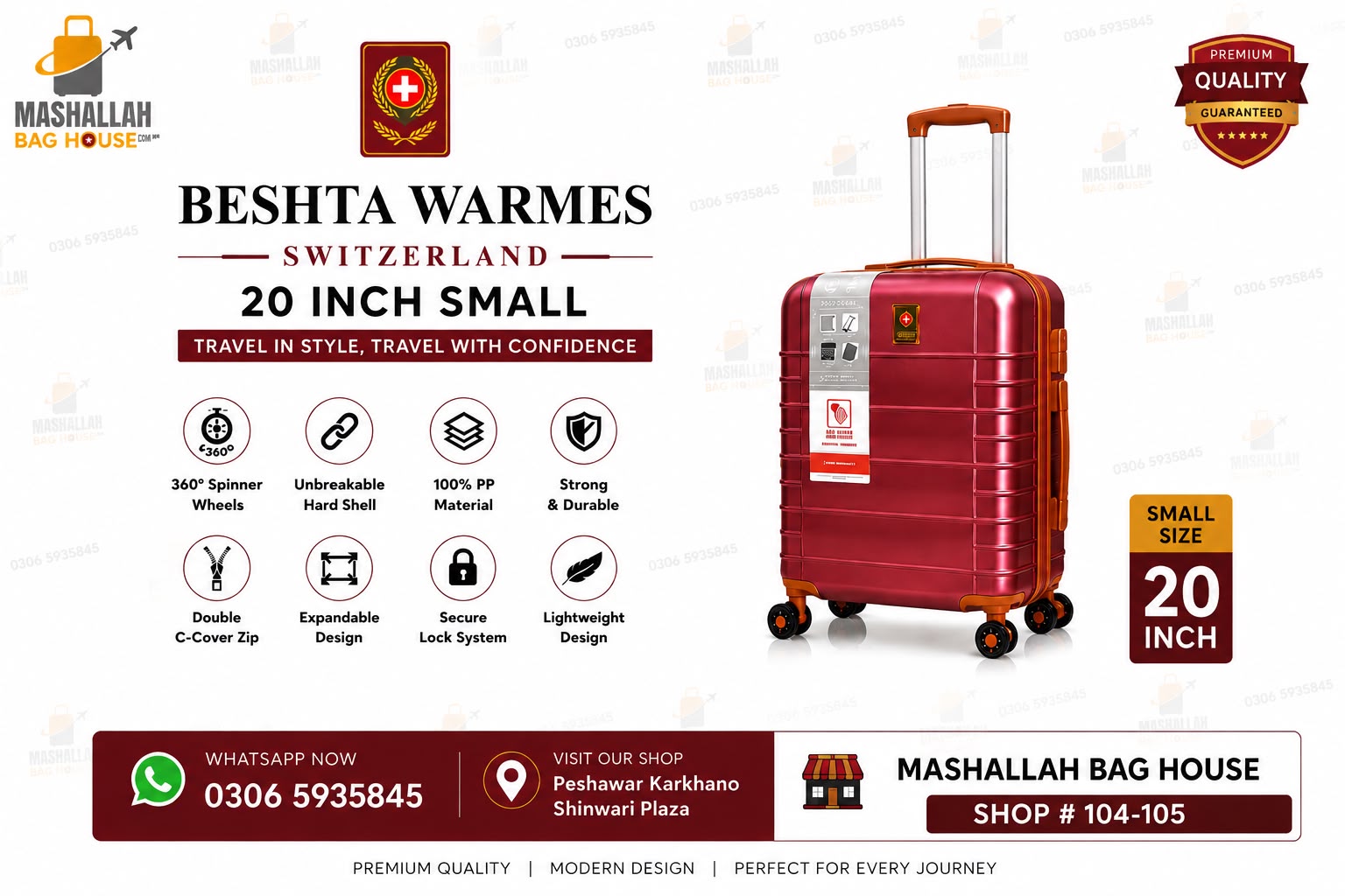 Beshta Warmes Switzerland – 4 Piece Hardshell Luggage Set