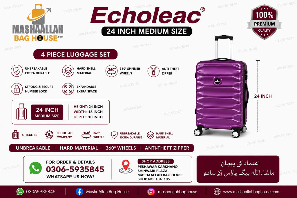Echoleac Premium 4 Piece Unbreakable Luggage Set