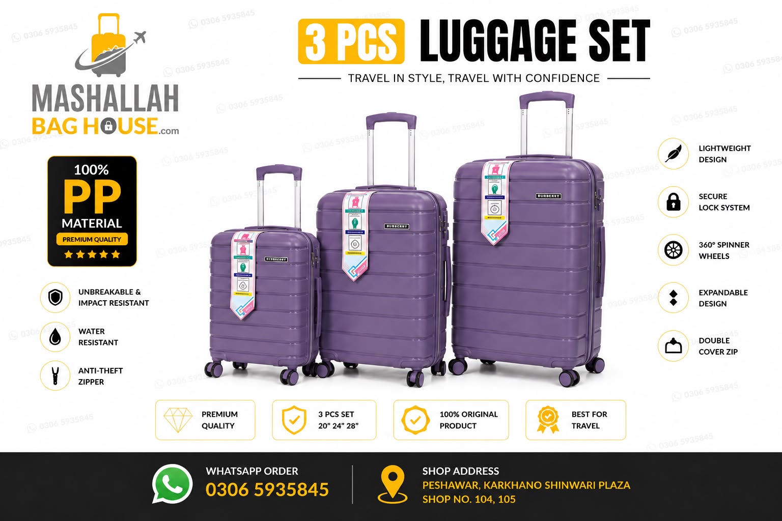 Burberry Luggage Set – Unbreakable Travel Suitcase