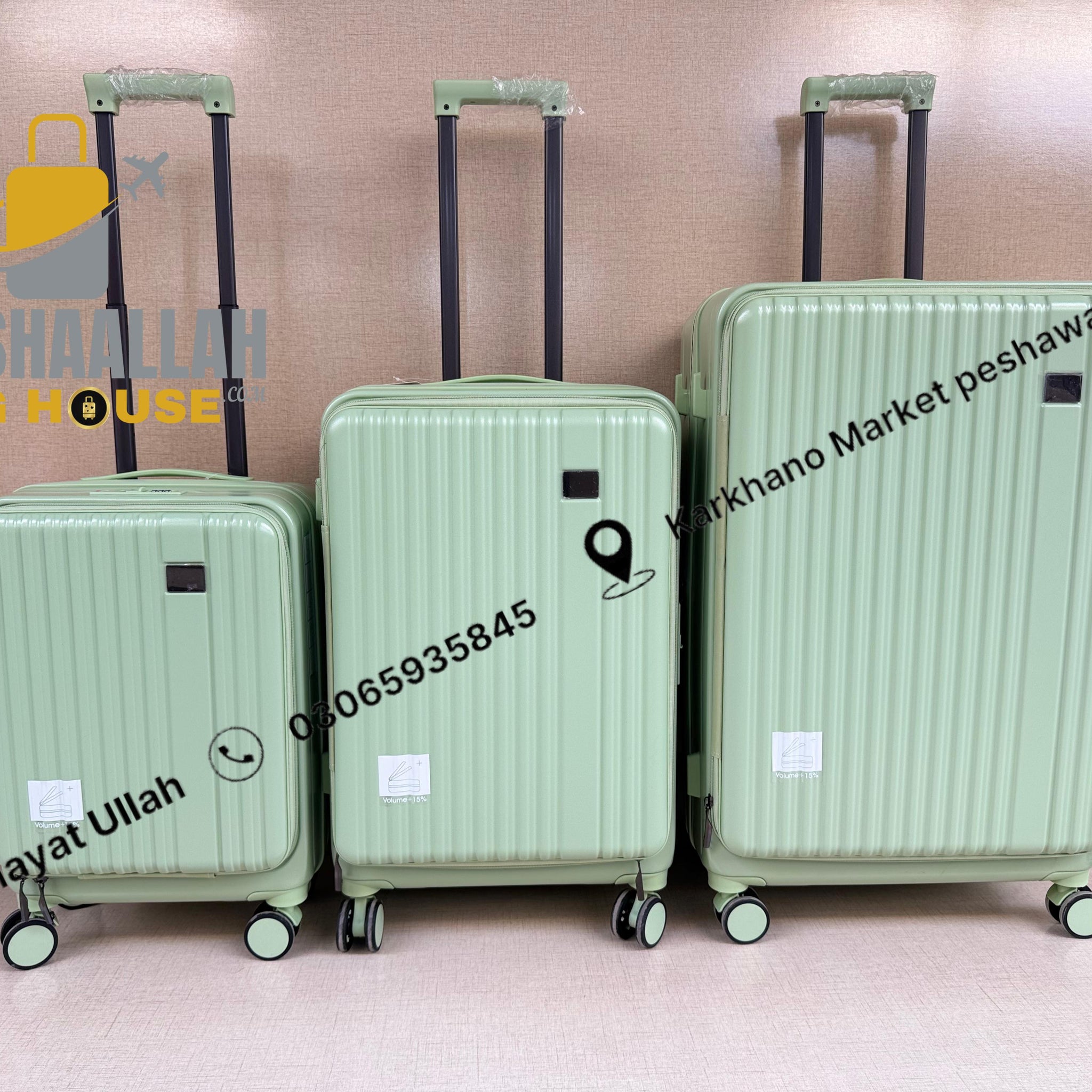 Smart Polo 3 pics luggage set trolley case