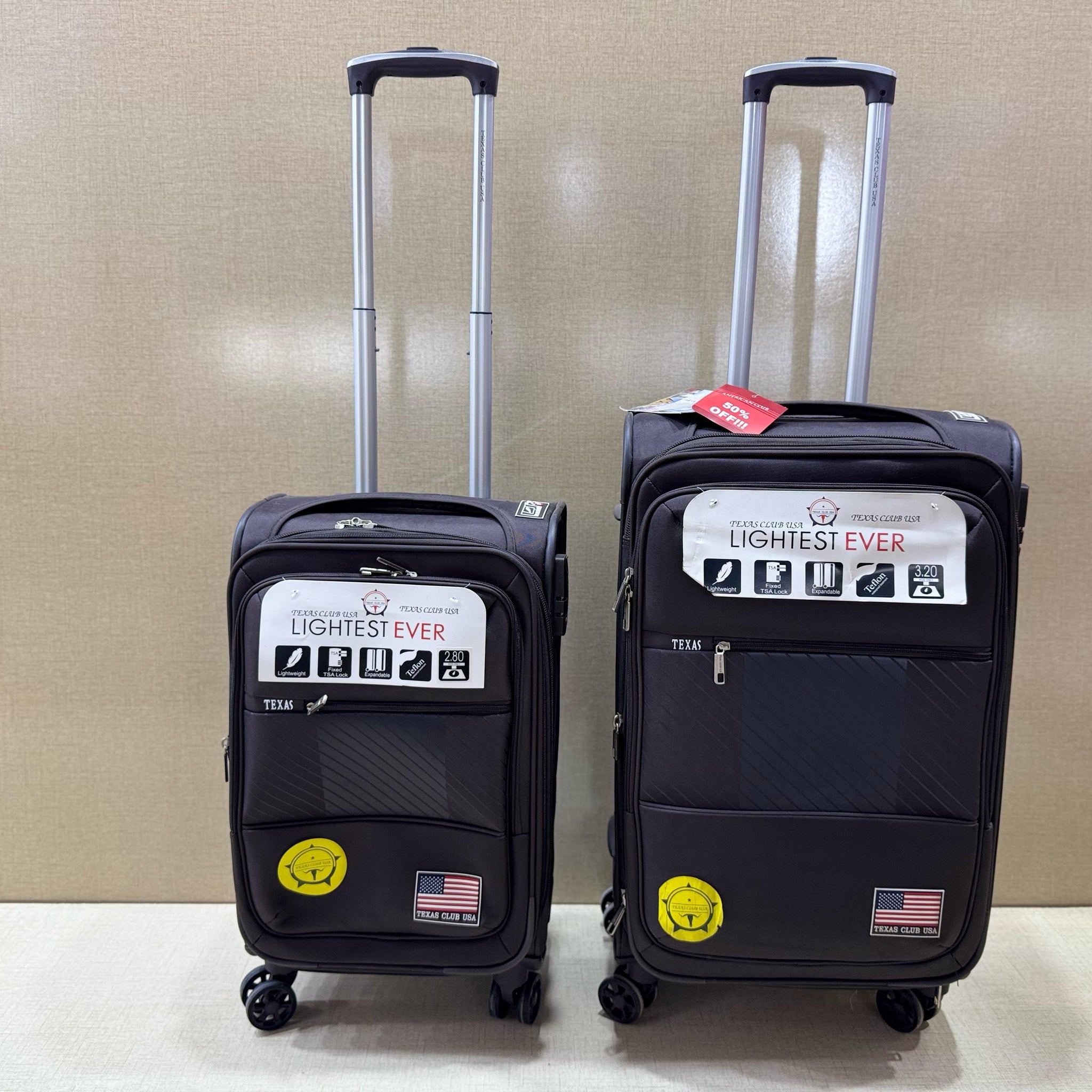 Texas Club USA 2 pics trolley case set